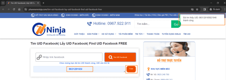 link trả kết quả UID bài viết Facebook