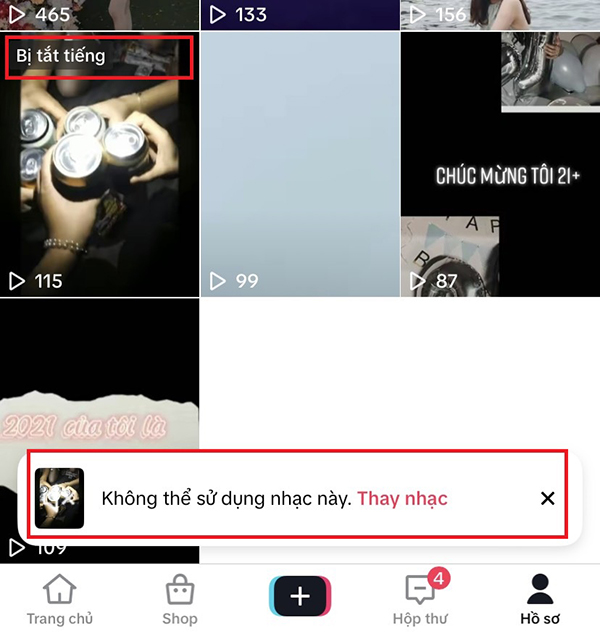 video tiktok bị tắt tiếng bản quyền