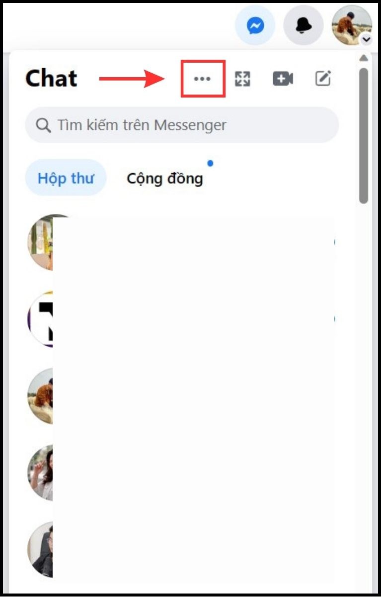 Cách mở hạn chế tin nhắn trên messenger bằng trình duyệt Web