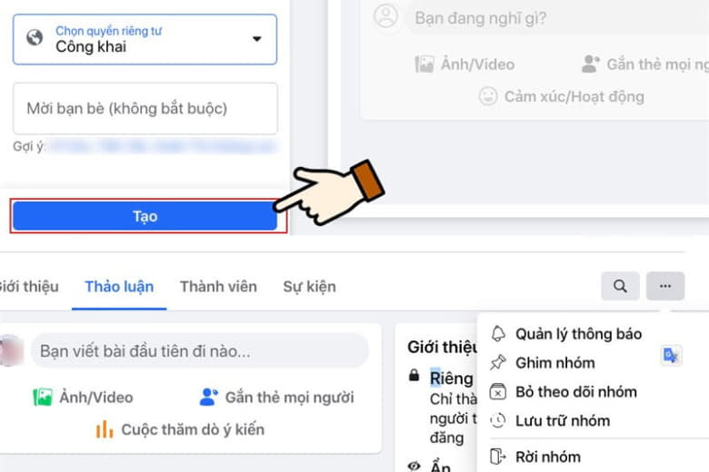 cách tạo nhóm trên facebook nhiều thành viên