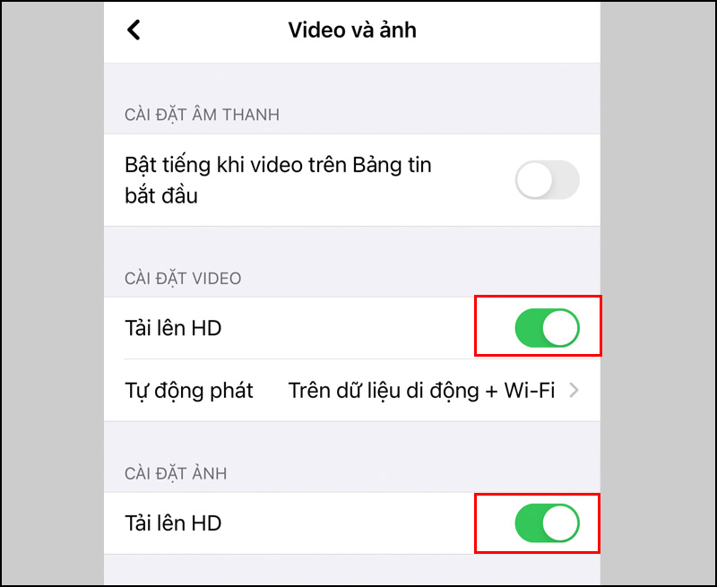 điều chỉnh cài đặt phương tiện cách tải ảnh lên facebook không bị mờ