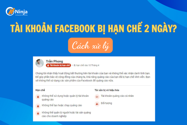 Tại sao tài khoản fb bị hạn chế 2 ngày